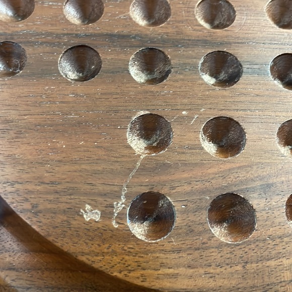 Vintage Marble Solitaire Board Game with Blue and Yellow Marbles - Picture 3 of 3